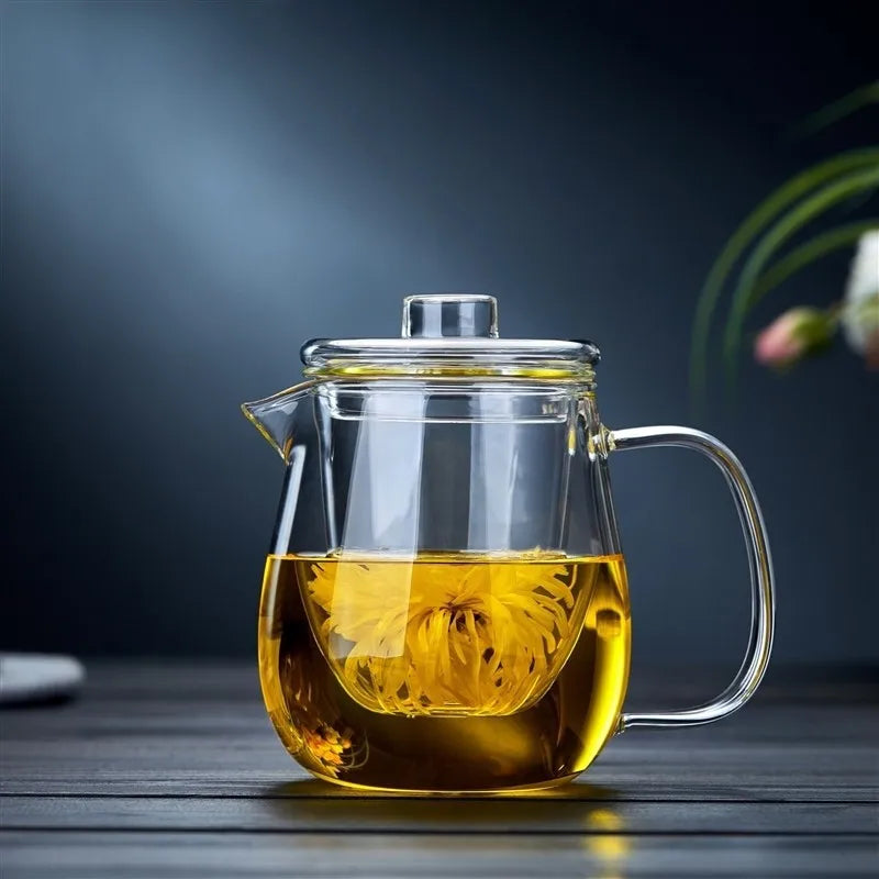 Filterable Heat-resistant Glass Teapot Kettle With Strainer Infuser