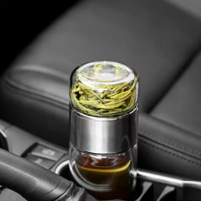 Double Layer Infuser Tumbler with Tea Filter Brewing Bottle