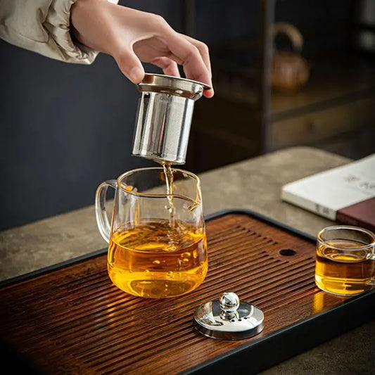Heat Resistant Clear Teapot Glass Kettle with Removable Infuser