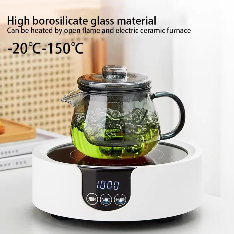 Filterable Heat-resistant Glass Teapot Kettle With Strainer Infuser
