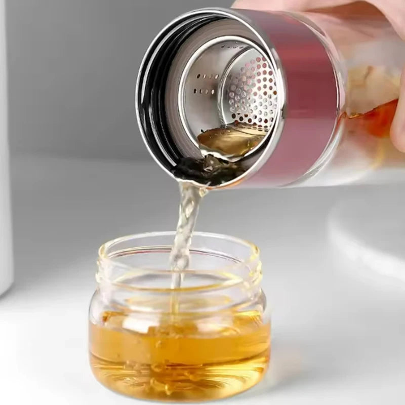 Double Layer Infuser Tumbler with Tea Filter Brewing Bottle
