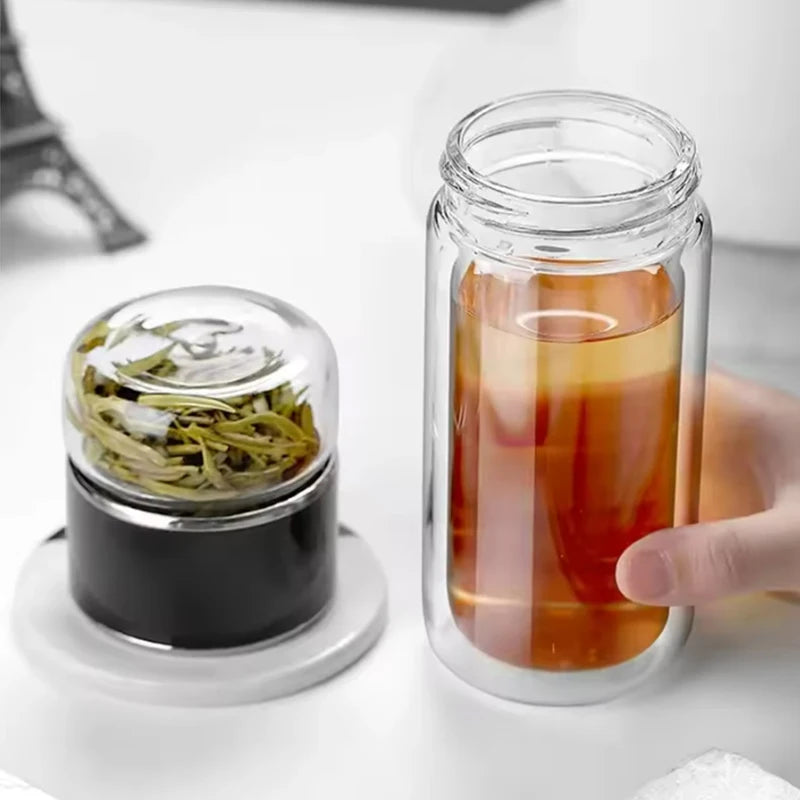 Double Layer Infuser Tumbler with Tea Filter Brewing Bottle