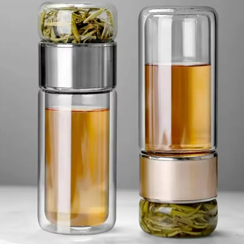 Double Layer Infuser Tumbler with Tea Filter Brewing Bottle