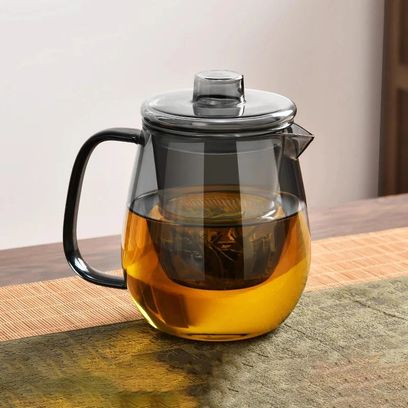 Filterable Heat-resistant Glass Teapot Kettle With Strainer Infuser
