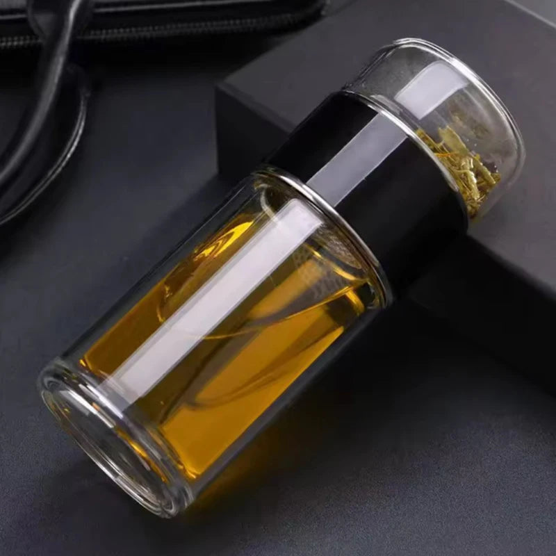 Double Layer Infuser Tumbler with Tea Filter Brewing Bottle