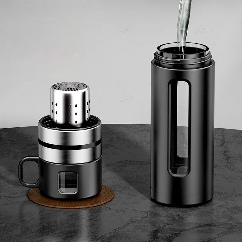 520ML Glass Tea Water Bottle With Tea Infuser