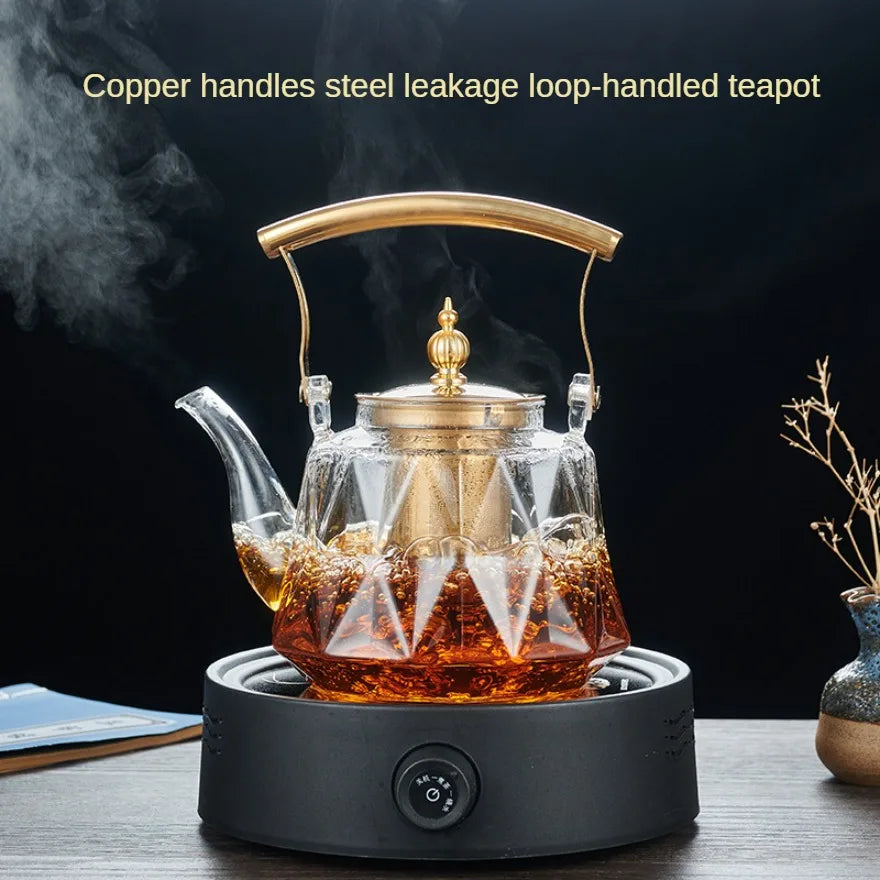 1L Glass Teapot with Removable Infuser Filterable Brewed Teapot