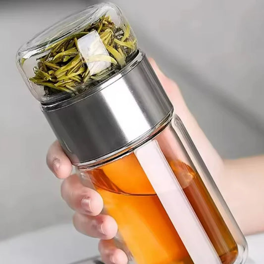 Double Layer Infuser Tumbler with Tea Filter Brewing Bottle