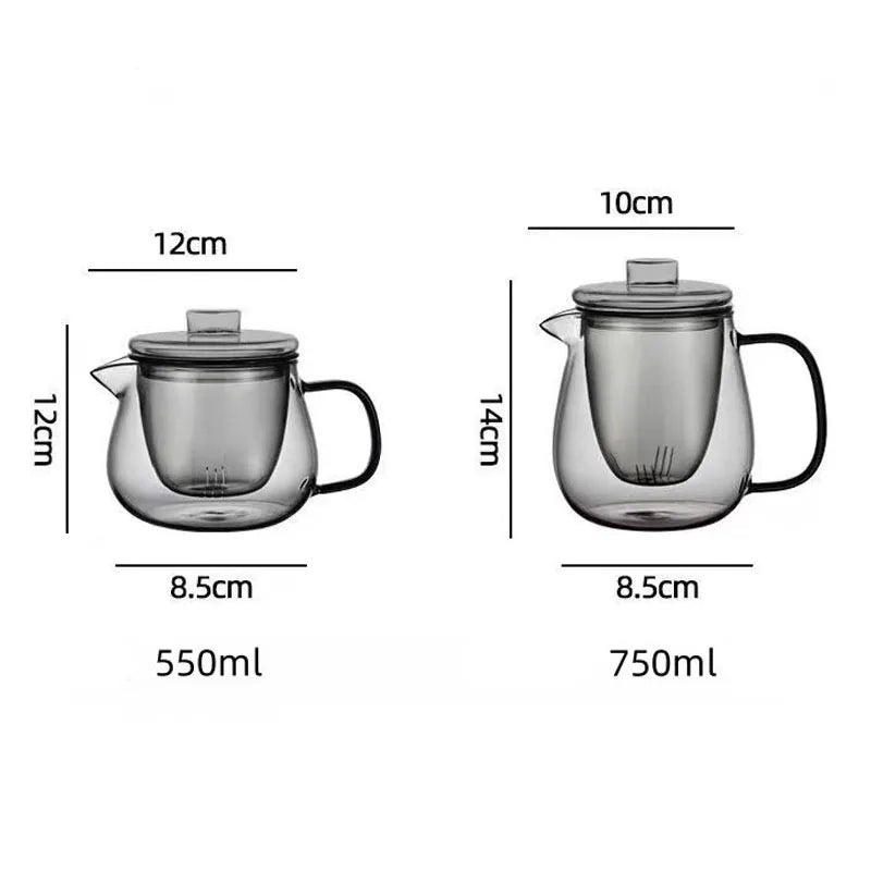 Filterable Heat-resistant Glass Teapot Kettle With Strainer Infuser