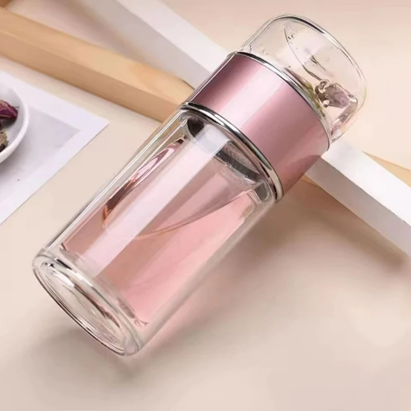 Double Layer Infuser Tumbler with Tea Filter Brewing Bottle