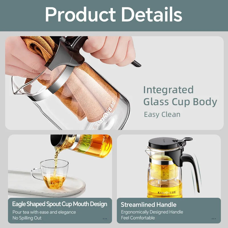 One-click Teapot Infuser One-button Filtering Tea