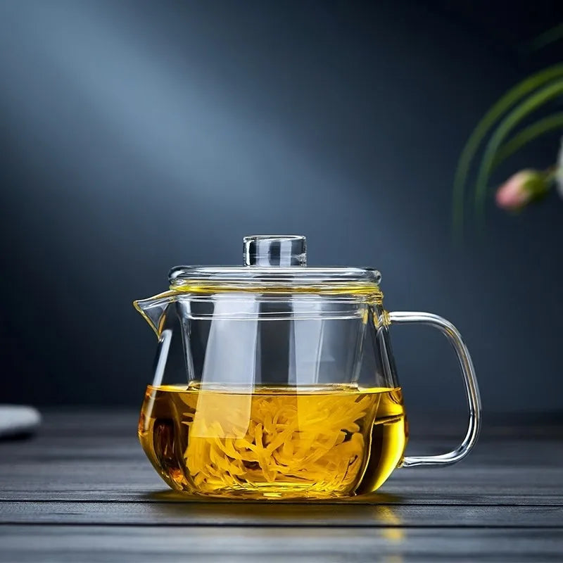 Filterable Heat-resistant Glass Teapot Kettle With Strainer Infuser
