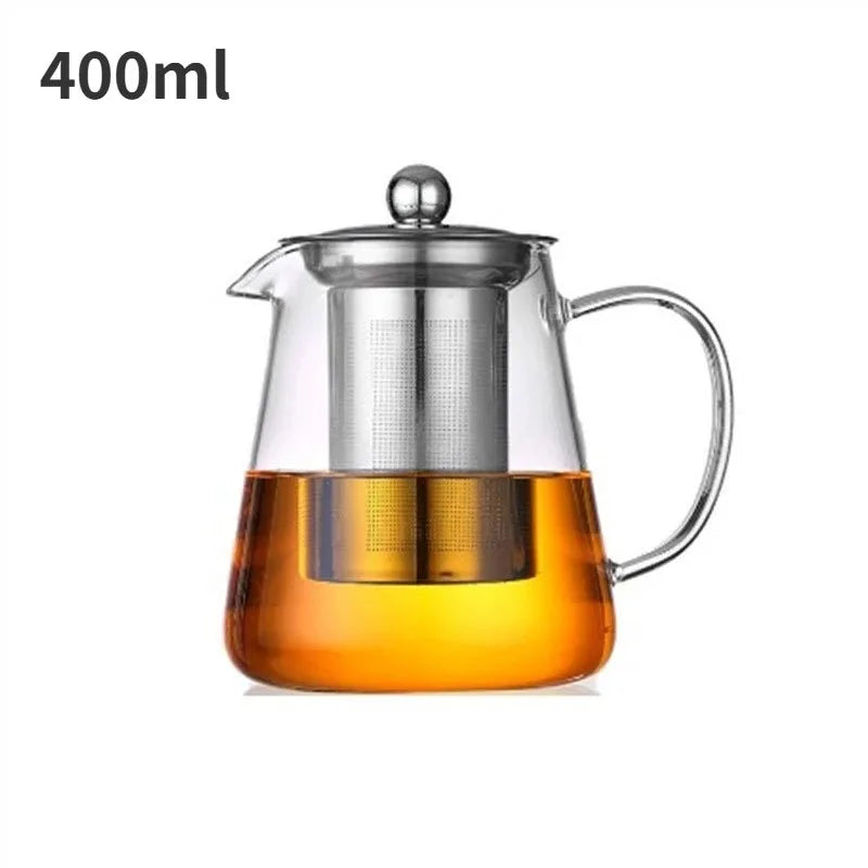 Heat Resistant Clear Teapot Glass Kettle with Removable Infuser